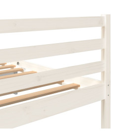 Cadre de lit Blanc Bois de pin massif 90x200 cm