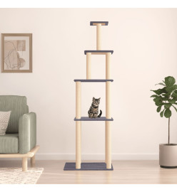 Arbre à chat avec griffoirs en sisal gris foncé 183 cm