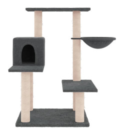 Arbre à chat avec griffoirs en sisal gris foncé 82,5 cm