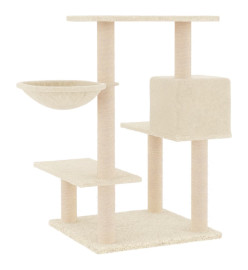 Arbre à chat avec griffoirs en sisal crème 82,5 cm