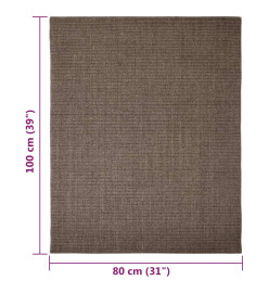 Tapis en sisal pour griffoir marron 80x100 cm