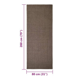 Tapis en sisal pour griffoir marron 80x200 cm