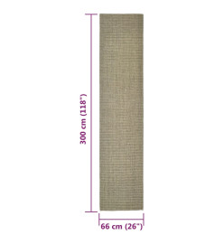 Tapis en sisal pour griffoir taupe 66x300 cm