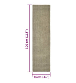 Tapis en sisal pour griffoir taupe 80x300 cm