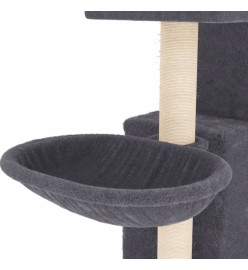 Arbre à chat avec griffoirs en sisal Gris foncé 83 cm