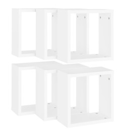 Étagères cube murales 6 pcs Blanc 30x15x30 cm