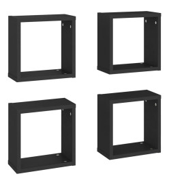 Étagères cube murales 4 pcs Noir 30x15x30 cm