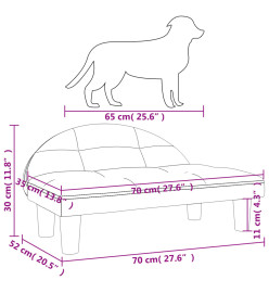 Lit pour chien gris clair 70x52x30 cm velours