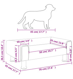 Lit pour chien crème 70x45x26,5 cm velours