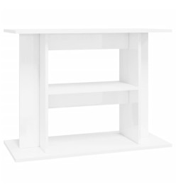 Support d'aquarium blanc brillant 80x35x60 cm bois d'ingénierie