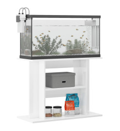 Support d'aquarium blanc brillant 80x35x60 cm bois d'ingénierie