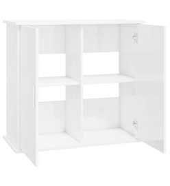 Support d'aquarium blanc brillant 81x36x73 cm bois d'ingénierie