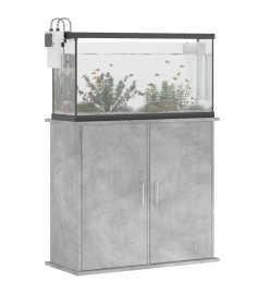 Support pour aquarium gris béton 81x36x73 cm bois d'ingénierie