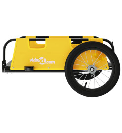 Remorque de vélo cargo jaune tissu oxford et fer