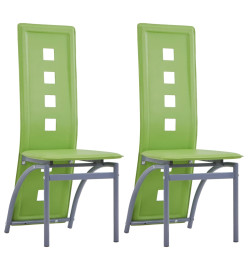 Chaises à manger lot de 2 vert similicuir