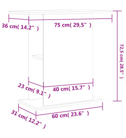 Support pour aquarium chêne sonoma 36x75x72,5 cm