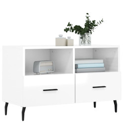 Meuble TV Blanc brillant 80x36x50 cm Bois d'ingénierie