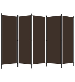 Cloison de séparation 5 panneaux Marron 250x180 cm