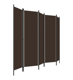 Cloison de séparation 5 panneaux Marron 250x180 cm