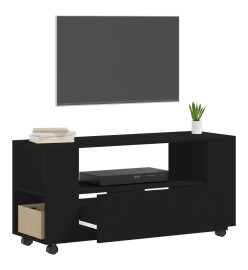 Meuble TV noir 102x34,5x43 cm bois d'ingénierie