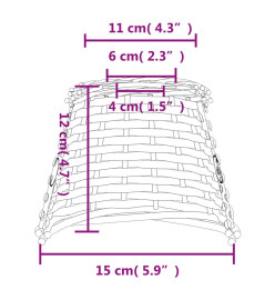 Abat-jour blanc Ø15x12 cm osier