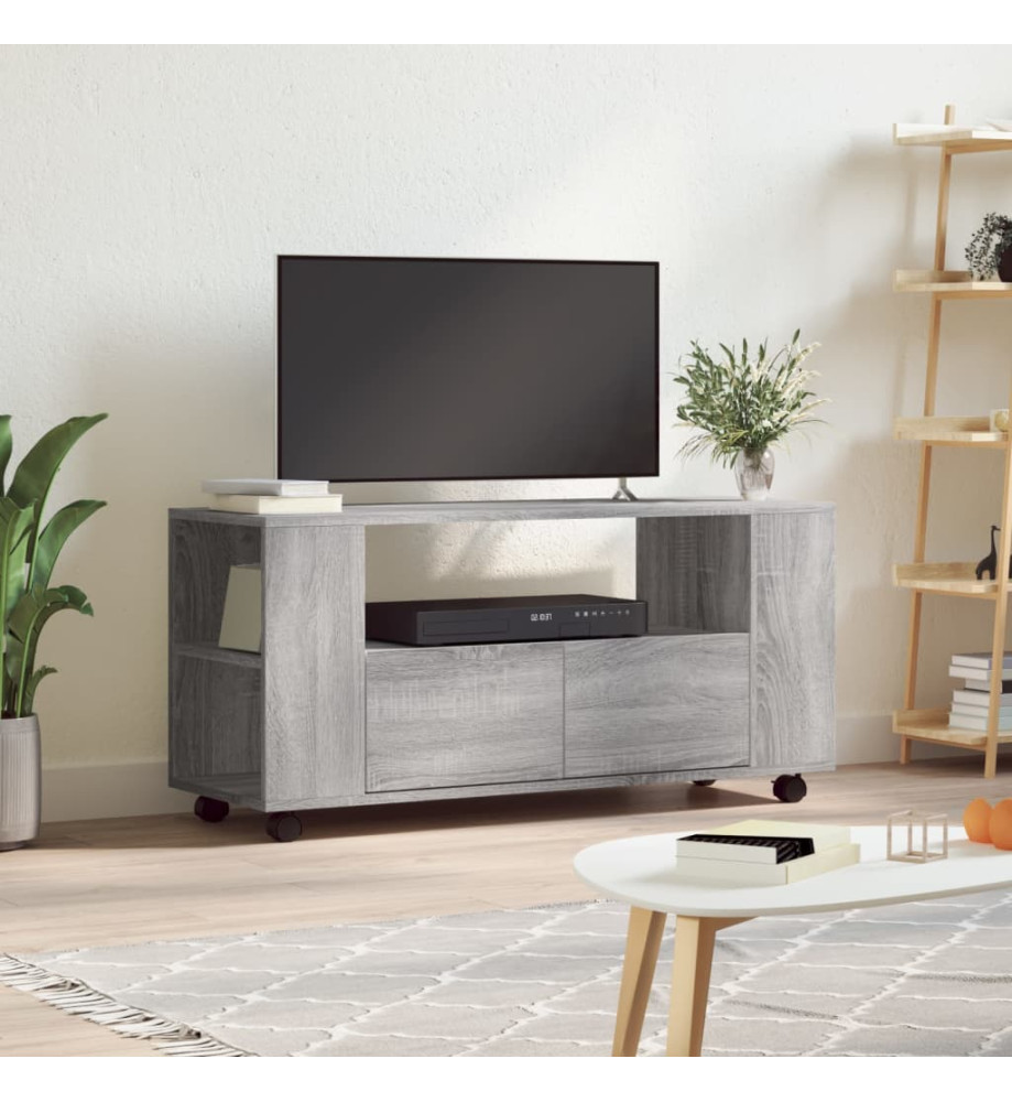 Meuble TV sonoma gris 102x34,5x43 cm bois d'ingénierie