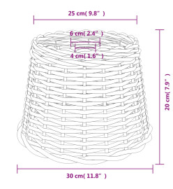 Abat-jour de plafonnier marron Ø30x20 cm osier