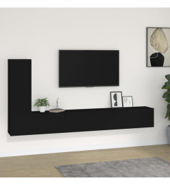 Ensemble de meubles TV 3 pcs Noir Bois d'ingénierie