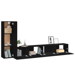 Ensemble de meubles TV 3 pcs Noir Bois d'ingénierie