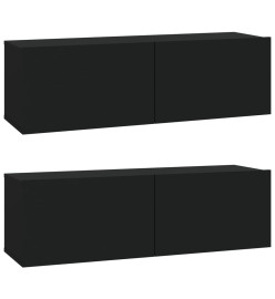 Ensemble de meubles TV 3 pcs Noir Bois d'ingénierie