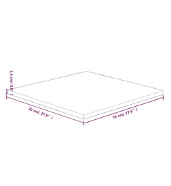 Dessus de table carré 70x70x1,5 cm Bois chêne massif non traité