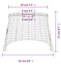 Abat-jour blanc Ø25x17 cm osier