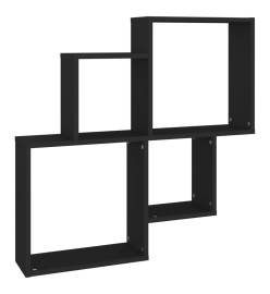 Étagère cube murale Noir 80x15x78,5 cm Aggloméré