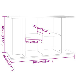 Support pour aquarium sonoma gris 100x40x60cm bois d'ingénierie