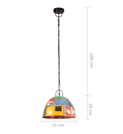 Lampe suspendue industrielle vintage 25W Multicolore Rond 31 cm