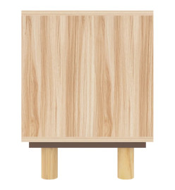 Meuble TV Marron 105x30x40 cm Bois de pin massif rotin naturel