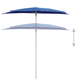 Demi-parasol de jardin avec mât 180x90 cm Bleu azuré