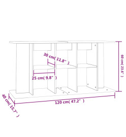 Support d'aquarium chêne sonoma 120x40x60cm bois d'ingénierie