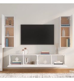 Ensemble de meubles TV 4 pcs Blanc Bois d'ingénierie