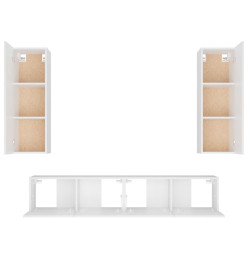 Ensemble de meubles TV 4 pcs Blanc Bois d'ingénierie