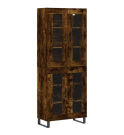 Buffet haut Chêne fumé 69,5x34x180 cm Bois d'ingénierie