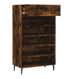 Armoire à chaussures chêne fumé 60x35x105 cm bois d'ingénierie