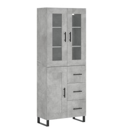 Buffet haut Gris béton 69,5x34x180 cm Bois d'ingénierie