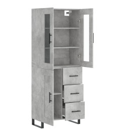 Buffet haut Gris béton 69,5x34x180 cm Bois d'ingénierie