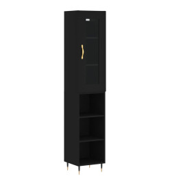 Buffet haut Noir 34,5x34x180 cm Bois d'ingénierie