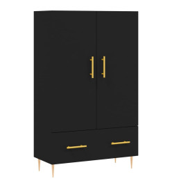 Buffet haut noir 69,5x31x115 cm bois d'ingénierie