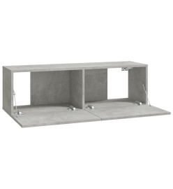 Ensemble de meubles TV 8 pcs Gris béton Bois d'ingénierie