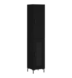 Buffet haut Noir 34,5x34x180 cm Bois d'ingénierie