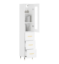 Buffet haut Blanc 34,5x34x180 cm Bois d'ingénierie