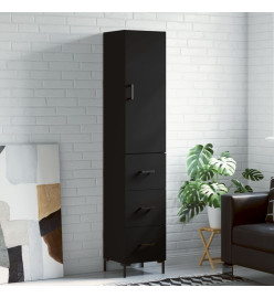 Buffet haut Noir 34,5x34x180 cm Bois d'ingénierie